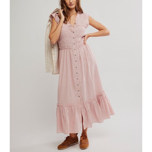 Free People Dresses & Skirts - FREE PEOPLE Desert Dazed Midi Dress / Pale Mauve